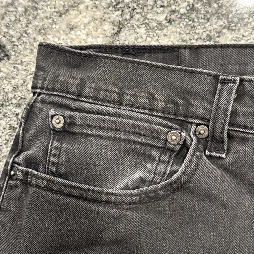 Levi's 502 Tapered Jeans‎ Mens 34x32 Black Charcoal Denim Regular Fit #526